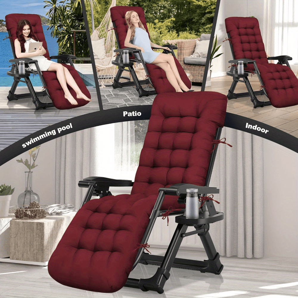 Waterproof Chaise Lounge Chair Cushion, Soft Thickened Indoor Outdoor Maximus Echo