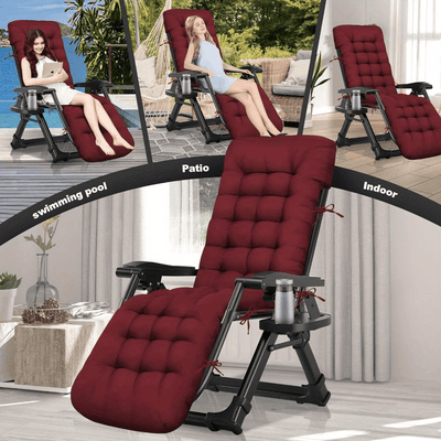 Waterproof Chaise Lounge Chair Cushion, Soft Thickened Indoor Outdoor Maximus Echo