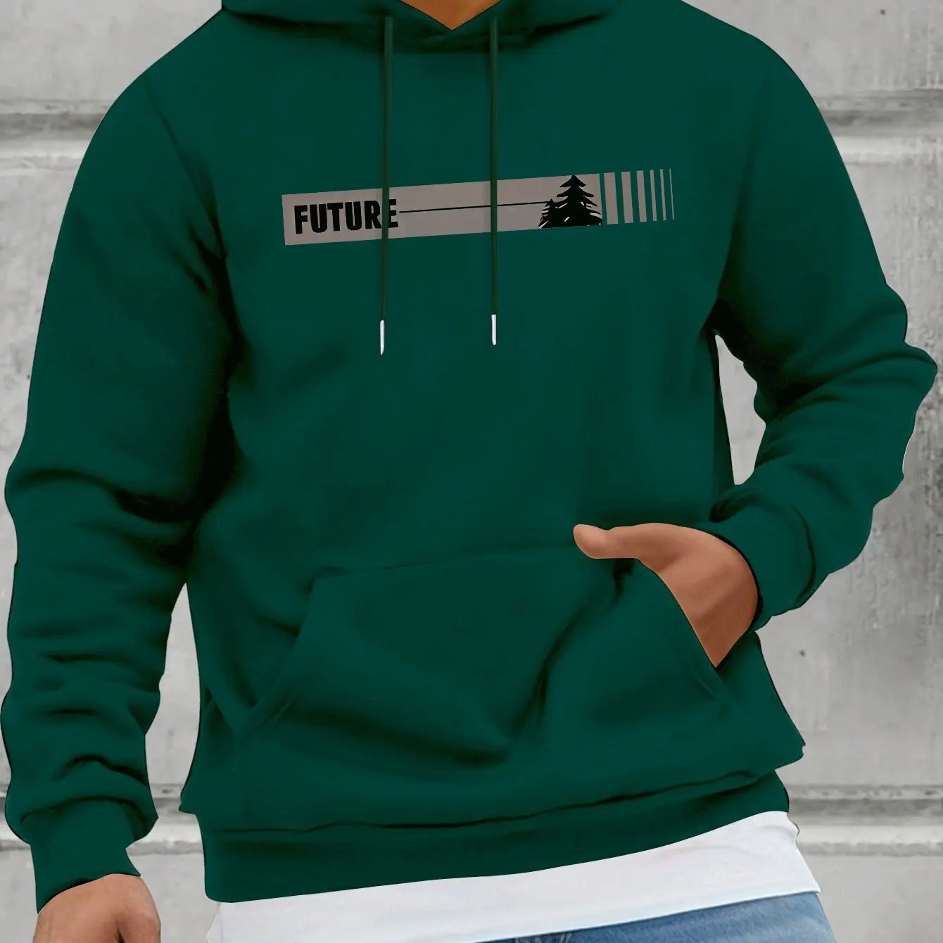 Fall/Winter Casual Knit Fabric Hoodie with Kangaroo Pocket Maximus Echo