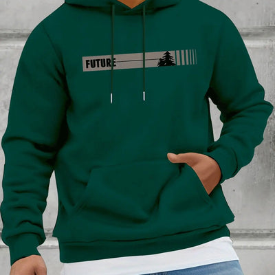 Fall/Winter Casual Knit Fabric Hoodie with Kangaroo Pocket Maximus Echo