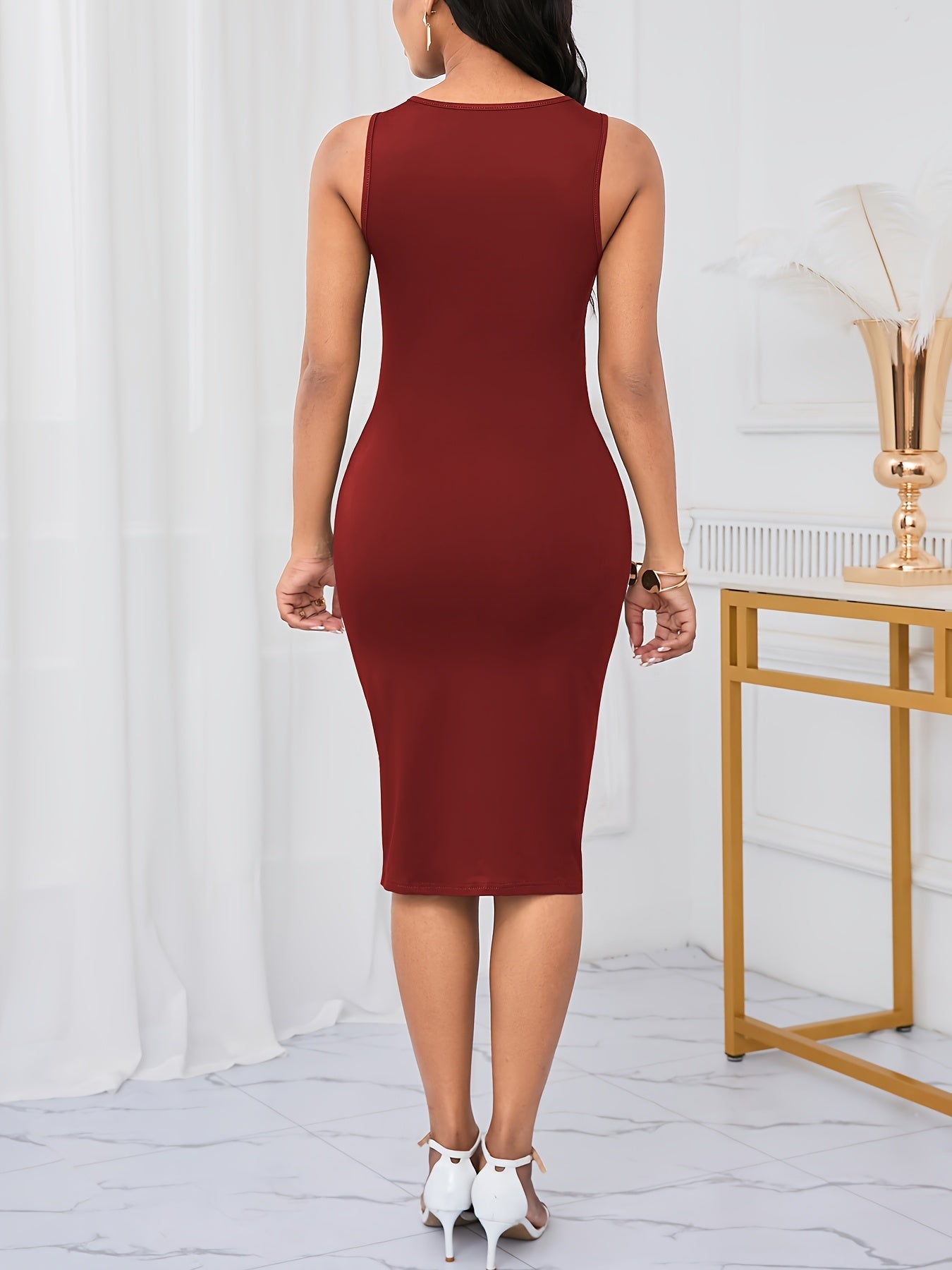 Graphic Tank Dress, Sleeveless Spring & Summer, Women's Elegant Maximus Echo