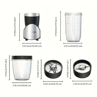 15pcs 900W Smoothie Juicer Blender, Personal Blender And Grinder Set For Kitchen, 4 BPA-Free Portable Blending Cups - Maximus Echo