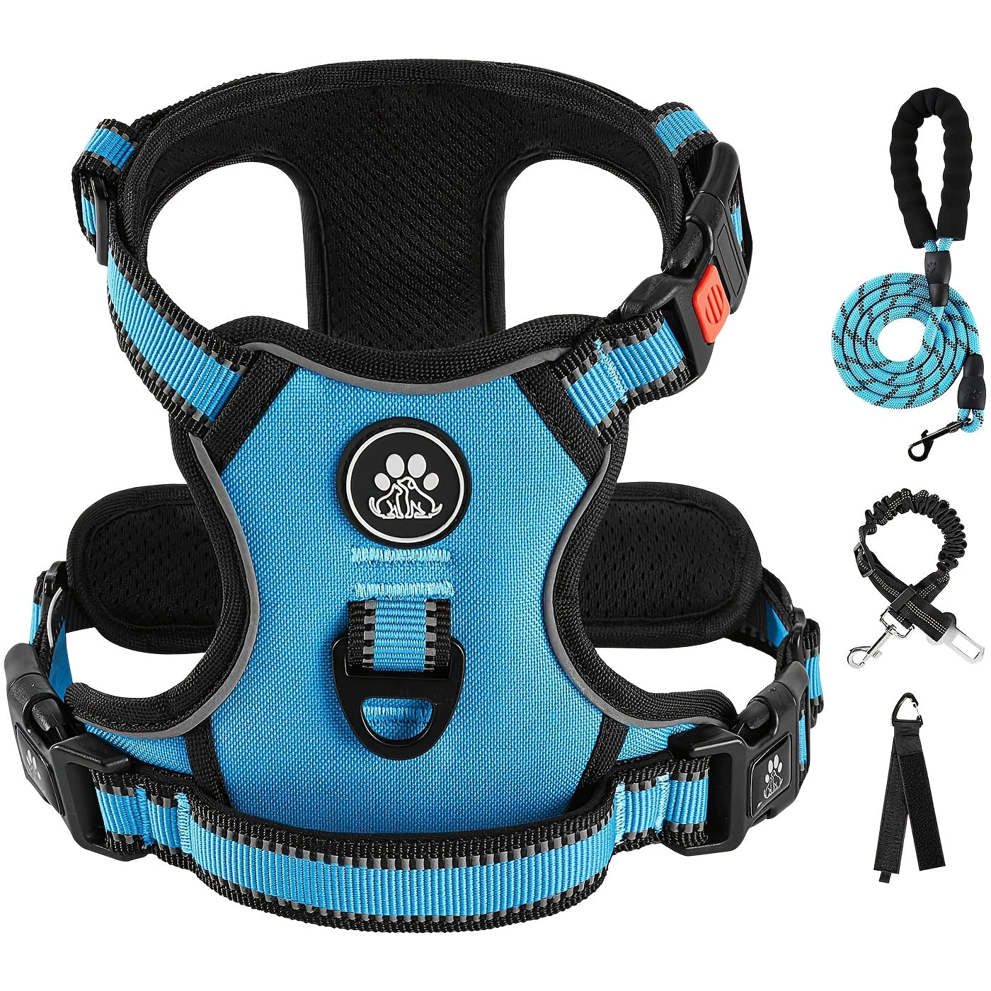 Reflective Adjustable No Pull Dog Harness | Breathable Dog Collar With Handle, No Choke Pet Vest For Small And Large Dogs - Maximus Echo