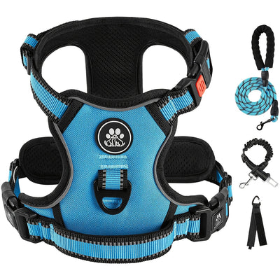 Reflective Adjustable No Pull Dog Harness | Breathable Dog Collar With Handle, No Choke Pet Vest For Small And Large Dogs - Maximus Echo