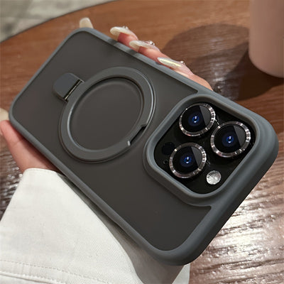 For iPhone 11/12/13/14/15/16 Pro Max Plus, Luxury Magnetic Holder Armor Shockproof Wireless Charging Phone Case - Maximus Echo