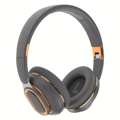Wireless 5.0 Shock Bass Over-Ear Headphones with Mic | Foldable Soft Padded Design, FM Radio, 3.5mm AUX Cable, SD Card Support for Travel - Maximus Echo