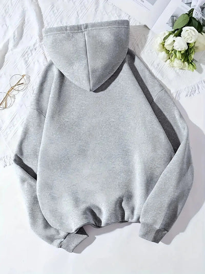 Women's Red Rose & Heart Print Hoodie with LOVE Lettering & Pink Bow Maximus Echo