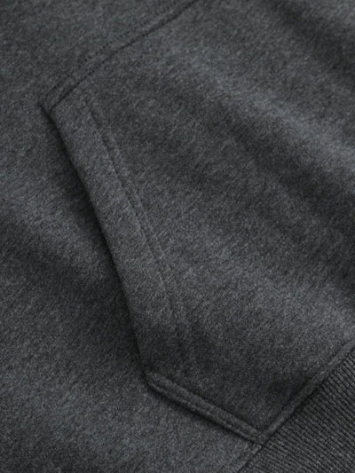 Women's Oversized Dark Gray Hooded Sweatshirt with Kangaroo Pocket Maximus Echo