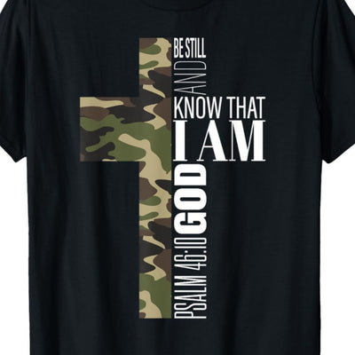 Men's "Be Still & Know That I Am God" Christian Graphic T-Shirt - 100% Cotton - Maximus Echo