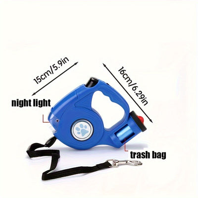 Pet Retractable Leash with a Trash Bin, Dog Leash, Pet Leash, Includes Free Trash Bags. - Maximus Echo