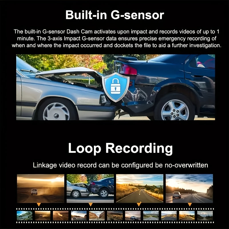 2K Dual Camera, Dash Cam For Cars, Front And Inside, Car Camera With IR Night Vision, Loop Recording, Wide Angle Car DVR Camera With 3.16 Inch IPS Screen, Car Dashboard Video Cam, With 32GB SD Card Optional. - Maximus Echo