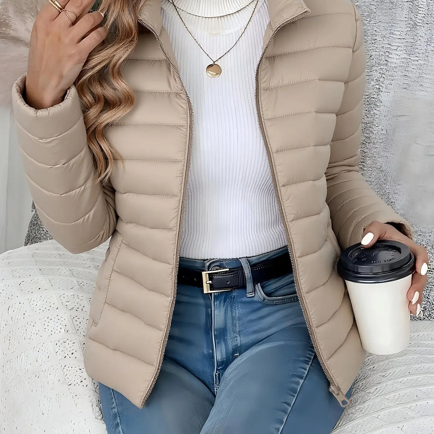 Women's Autumn Loose Winter Lightweight Warm Solid Color Coat