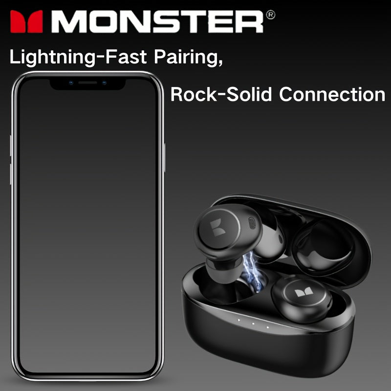 Monster Wireless Earbuds -  Secure Fit In-Ear Design, Ideal for Workouts - Maximus Echo