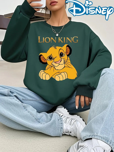 Disney Women's Pink Lion King Simba Graphic Crewneck Sweatshirt Maximus Echo