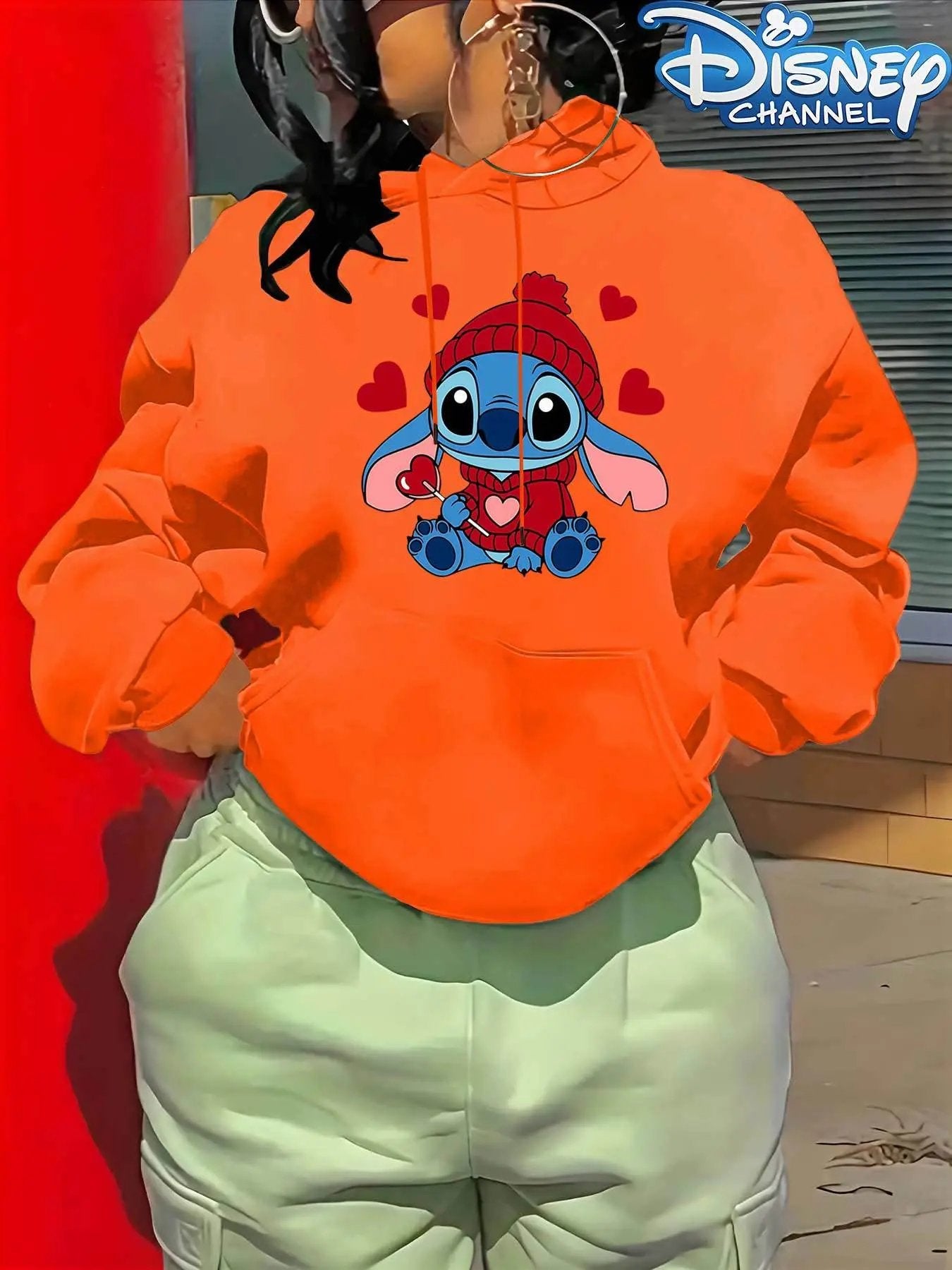 Disney Stitch Official Stitch Sweater - Women's Hooded Pullover Sweatshirt Maximus Echo
