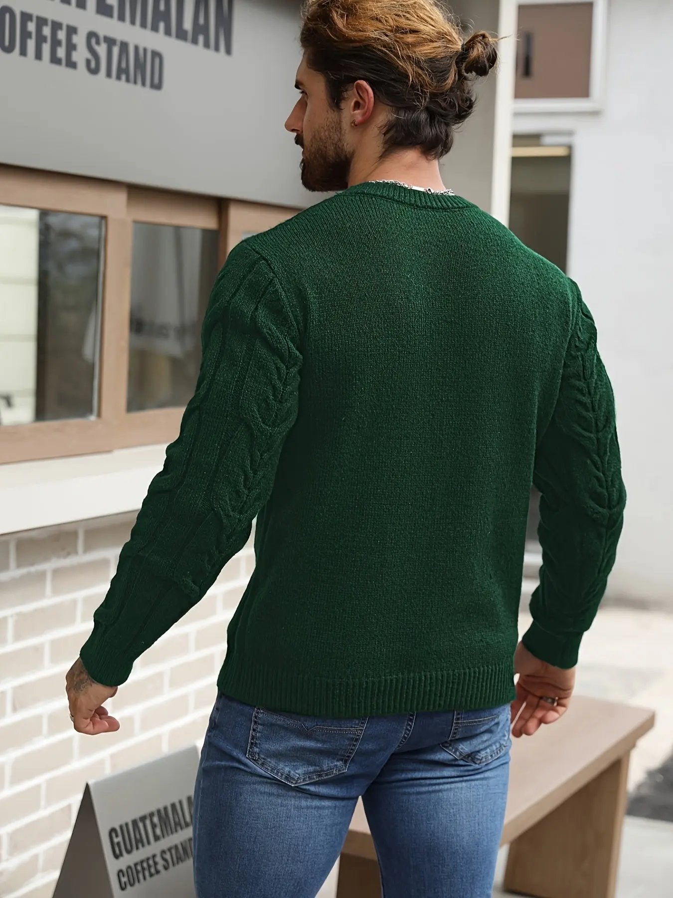 Crewneck Long Sleeve, Machine Washable H-Fit Ribbed Trim for Autumn Winter, Medium Elasticity Fabric Maximus Echo