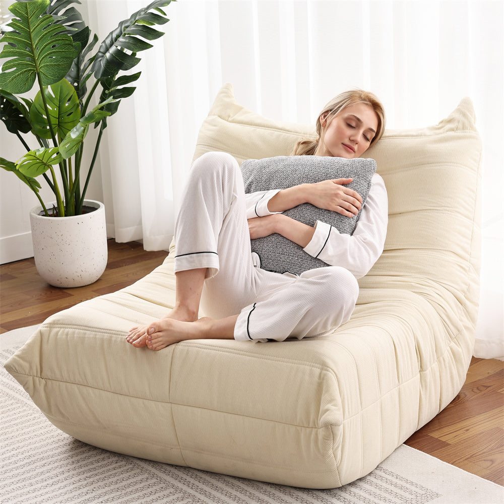 Bean Bag Beanbag Chair for Adults Fireside Floor Togo Sofa with High Density Comfortable Memory Foam for Living Room, Bedroom - Maximus Echo