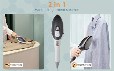 2-in-1 Handheld Garment Steamer , Fast Heat-Up, Detachable Water Tank, Travel-Size Fabric for Home & Travel - 800W, 110V, US Plug - Maximus Echo