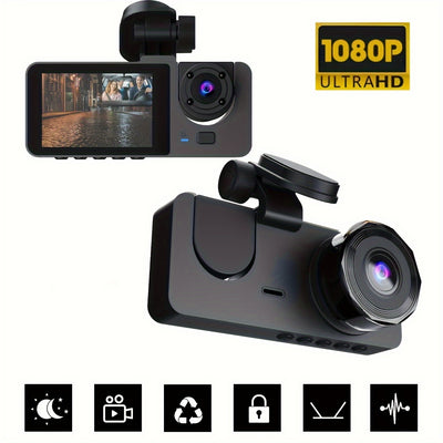 2K Dual Camera, Dash Cam For Cars, Front And Inside, Car Camera With IR Night Vision, Loop Recording, Wide Angle Car DVR Camera With 3.16 Inch IPS Screen, Car Dashboard Video Cam, With 32GB SD Card Optional. - Maximus Echo