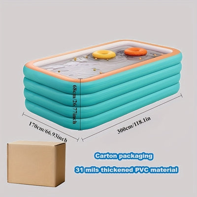 Extra-Large 3-Ring &4-Ring Inflatable Swimming Pool for Family Fun - Durable PVC, No Power Needed, Perfect for Outdoor Summer Parties & Water Play - Maximus Echo