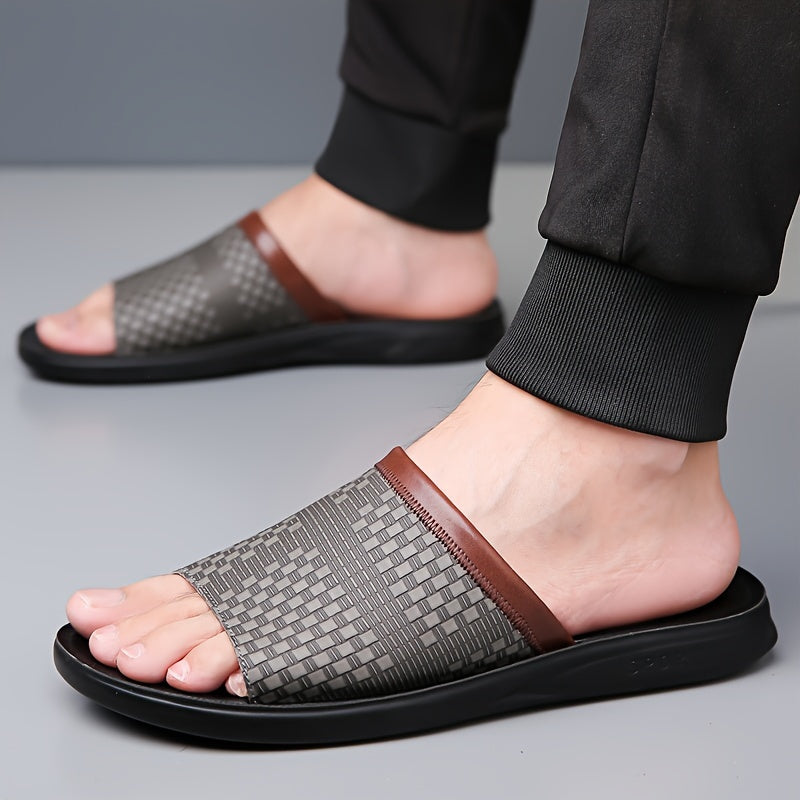 Men's Sleek Thin Design Slippers, Non-slip Comfortable Sandals for Indoor and Outdoor Use - Maximus Echo