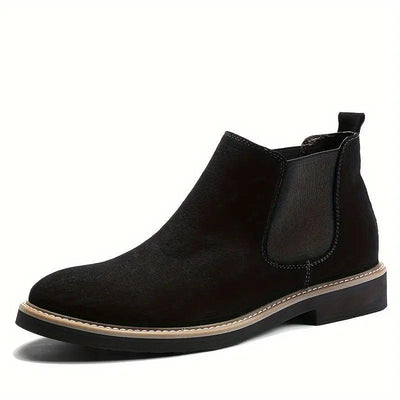 Men's Boots - Upper, Rubber Sole, Slip-On Ankle Boots in Black, Blue, or Gray