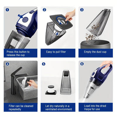 Car Vacuum Cleaner 5000pa Strong Suction, Powerful Handheld Wireless, USB Charging Long Working, Car Accessories For Men Women, Suitable For Cars, Homes, Offices, Pet Hair Cleaning - Maximus Echo