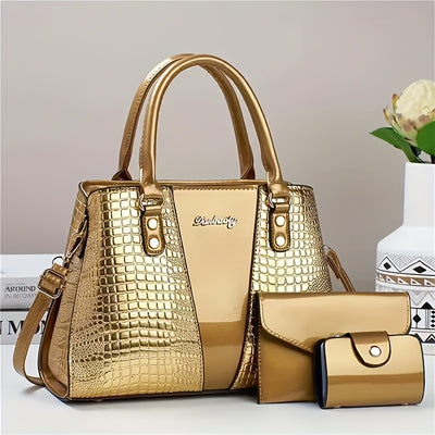 25-Year New Colorful Stone Pattern Random Design European Style Women's Handbag Set of Three - Maximus Echo