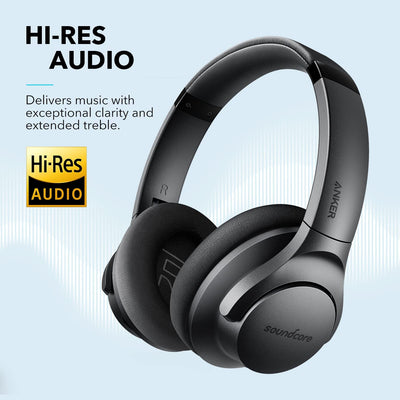 Anker Soundcore Life Q20 Hybrid Active Noise Cancelling Headphones, Wireless Over Ear Headphones with 40H Playtime, Hi-Res Audio, Deep Bass, Memory Foam Ear Cups and Headband - Maximus Echo