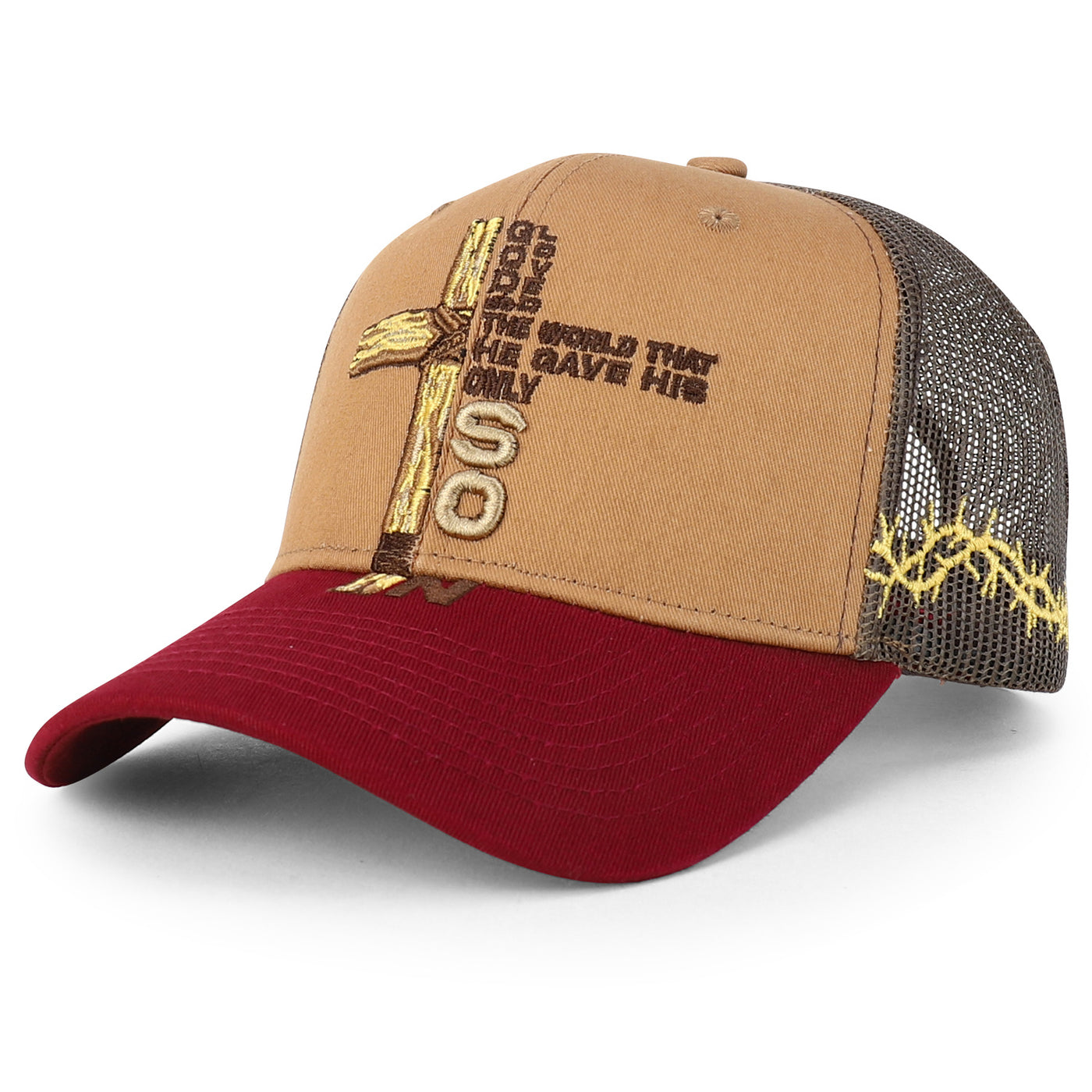 Jesus Saves Embroidered Curved Bill Trucker Cap - Maximus Echo