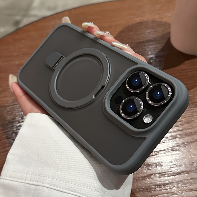 For iPhone 11/12/13/14/15/16 Pro Max Plus, Luxury Magnetic Holder Armor Shockproof Wireless Charging Phone Case - Maximus Echo
