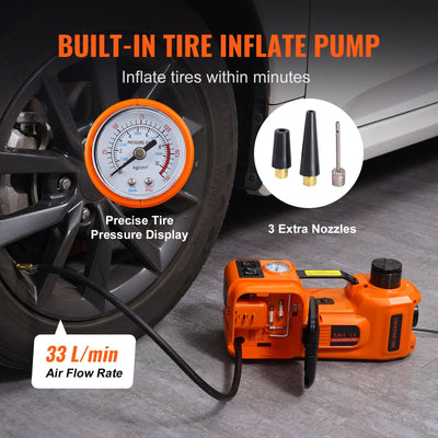 Happy buy Electric Car Jack | 5 Ton/11023 LBS | Hydraulic Jack Lift with Electric Impact Wrench, Built-in Inflatable Pump, And LED Light | for SUV MPV Sedan Truck | Garage Repair - Maximus Echo