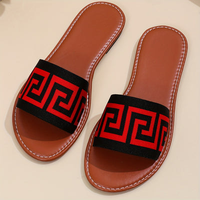Summer Women's Slip-On Sandals | Black & White Striped, Breathable Fabric Upper - Maximus Echo