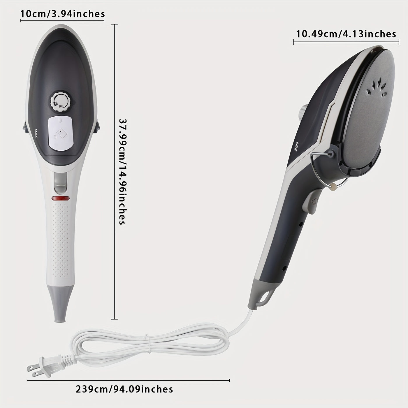 2-in-1 Handheld Garment Steamer , Fast Heat-Up, Detachable Water Tank, Travel-Size Fabric for Home & Travel - 800W, 110V, US Plug - Maximus Echo