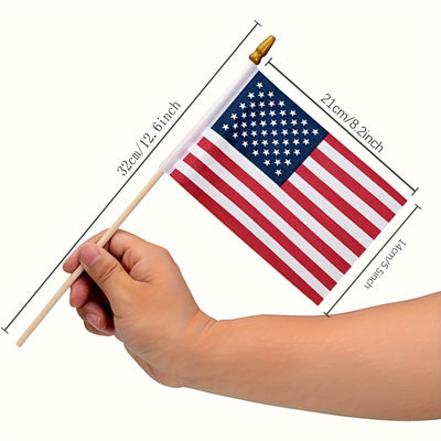 6pcs American Flags Small US Flags, Mini American Flag on Stick 4x6 Inch US American Hand Held Stick Flags - Maximus Echo