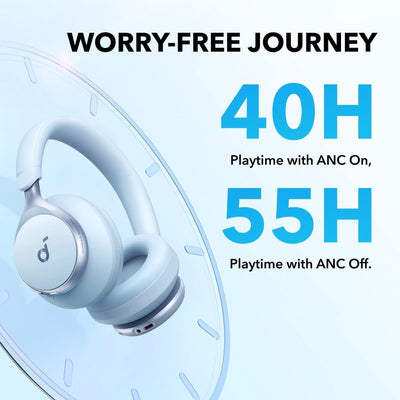 Soundcore by Anker, Active Noise Cancelling Headphones, Wireless Over Ear Headphones, 2X Stronger Voice Reduction, 40H ANC Playtime, Hi-Res Wireless Audio - Maximus Echo