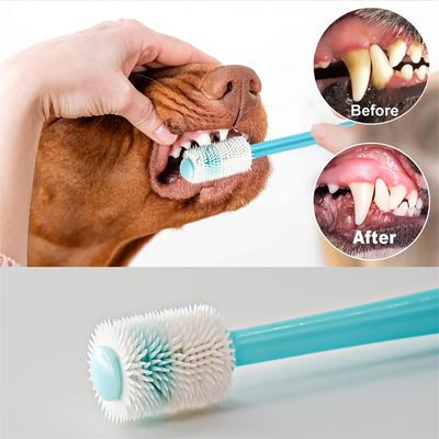 3pcs Pet Dental Care Set, Silicone Dog Toothbrush Set with Finger Brush And Micro-Ciliated Brush, 360 Degree Design, Suitable for Dogs And Cats, Soft Hair,No Battery Required - Maximus Echo