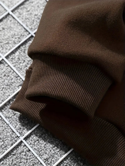 Women's Coffee Brown Hooded Sweatshirt with Pocket - Comfortable Autumn/Winter Maximus Echo