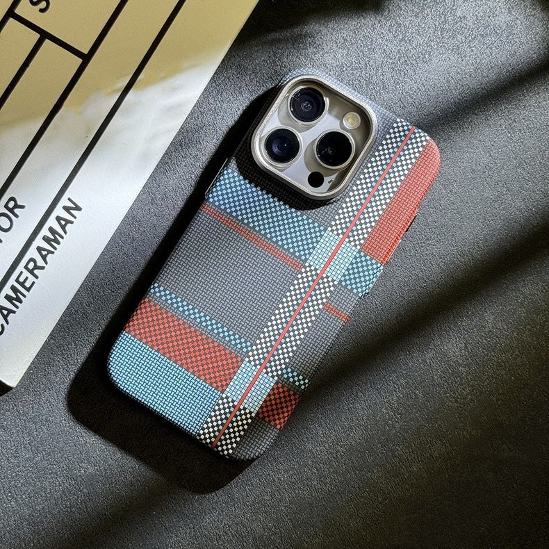Luminous for Iphone Magnetic Suction iPhone Case Kevlar Texture Smartphone Protector - Maximus Echo
