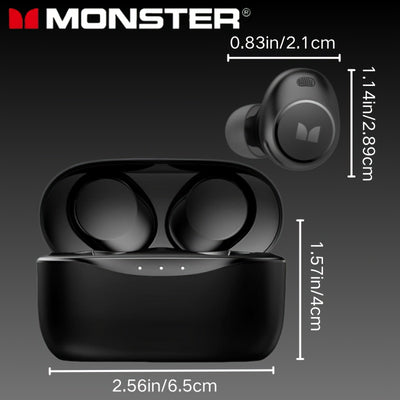 Monster Wireless Earbuds -  Secure Fit In-Ear Design, Ideal for Workouts - Maximus Echo