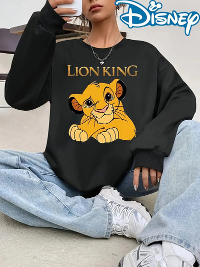 Disney Women's Pink Lion King Simba Graphic Crewneck Sweatshirt Maximus Echo
