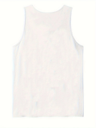 Men's Breathable Cotton Tank Top - "Never Give Up" Motivational Sleeveless Summer Shirt - Maximus Echo