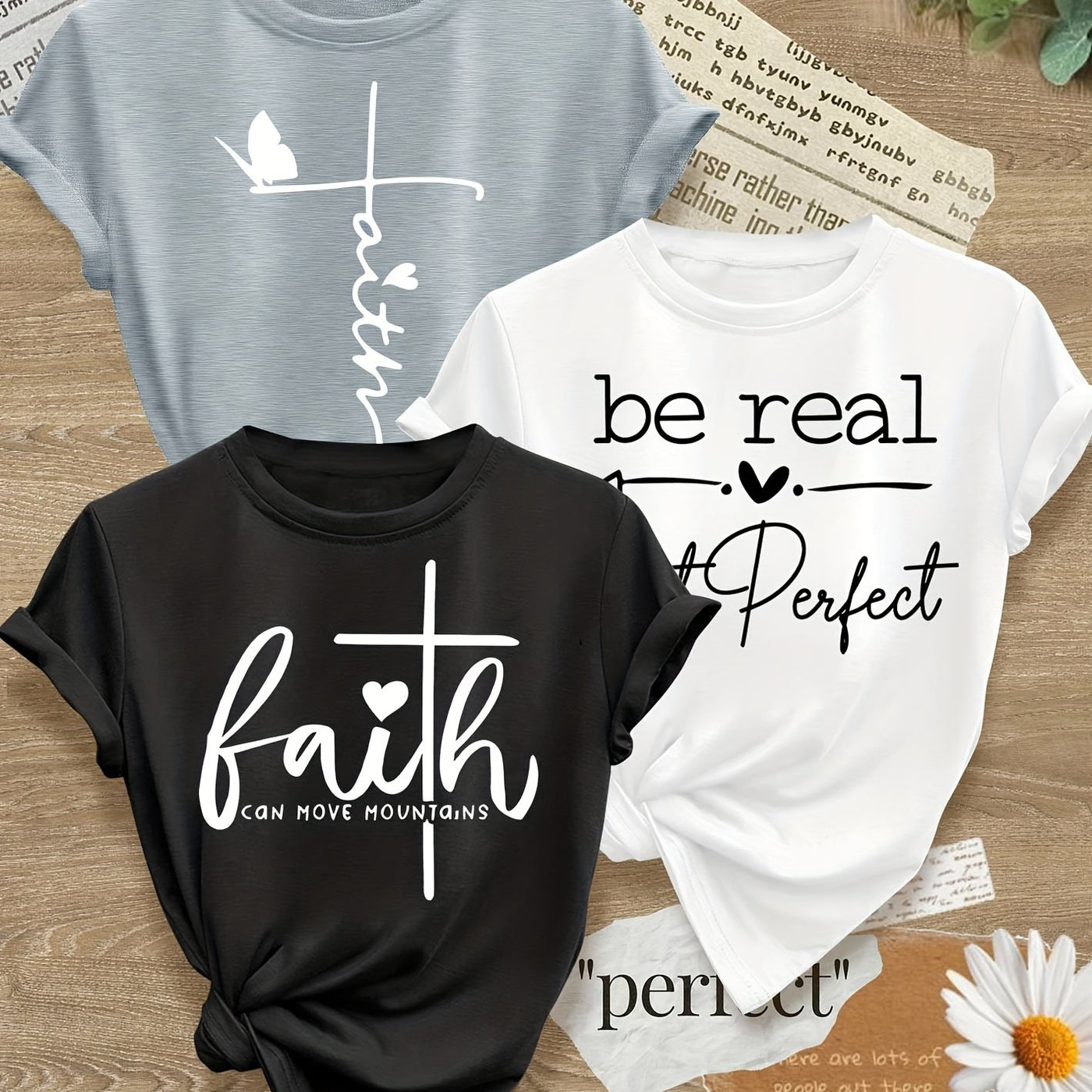 Love Heart English Letter Line Mixed Combination Retro Style Women'S Summer Multi-Color Optional S-XXL - Maximus Echo