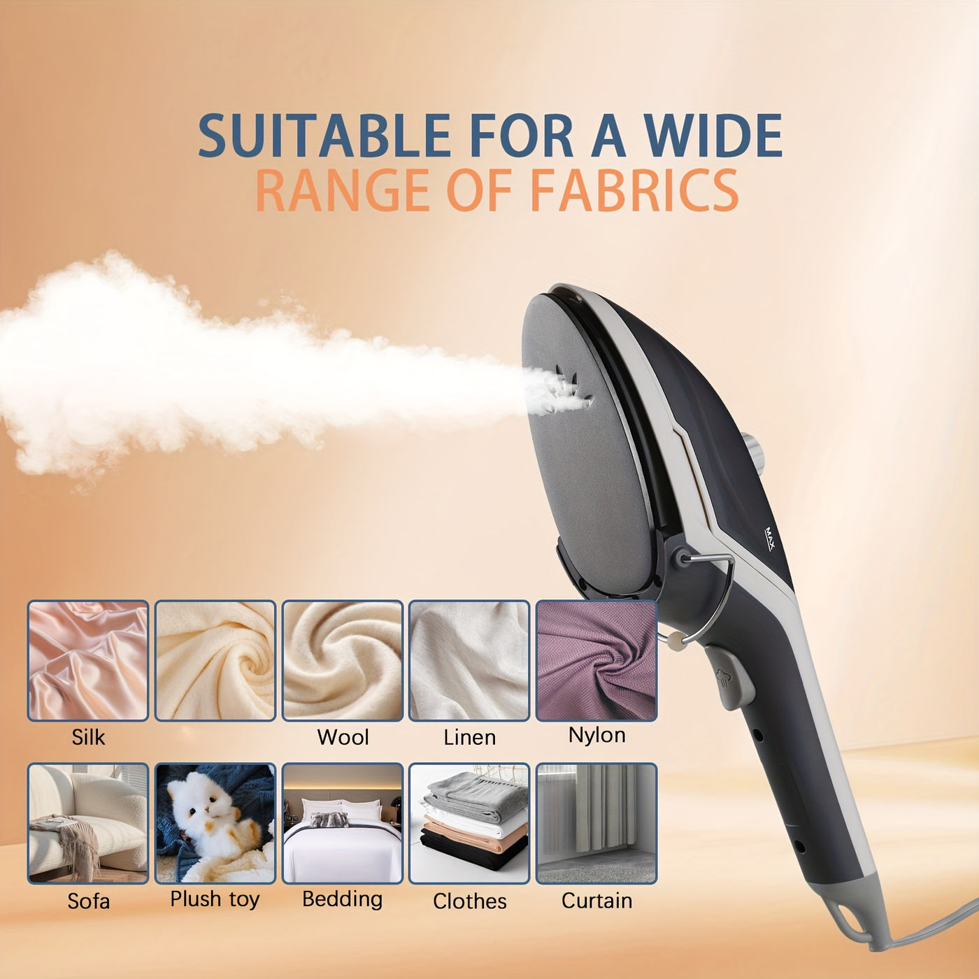 2-in-1 Handheld Garment Steamer , Fast Heat-Up, Detachable Water Tank, Travel-Size Fabric for Home & Travel - 800W, 110V, US Plug - Maximus Echo