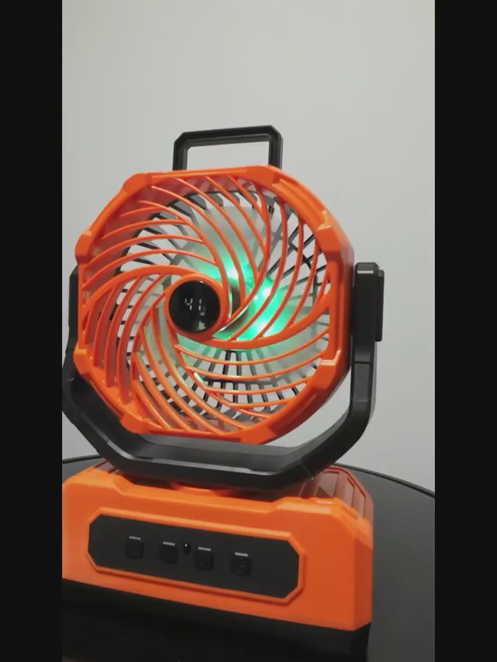Portable Rechargeable Camping Fan, Camping Battery Powered Fan Remote Control