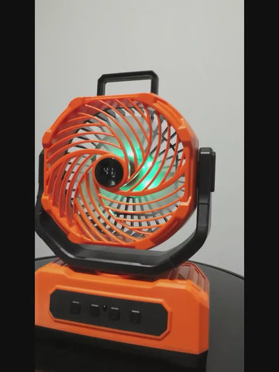 Portable Rechargeable Camping Fan, Camping Battery Powered Fan Remote Control